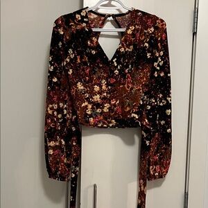 Anthropologie Colourful V-Neck Long Sleeve Blouse